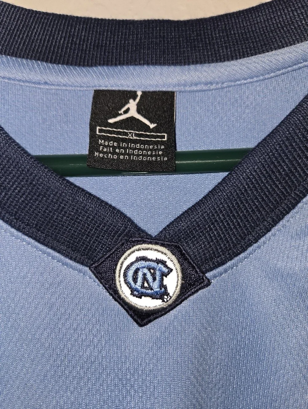 Jordan Men’s Light Blue and Navy Sleeveless Jersey, North Carolina Tarheels